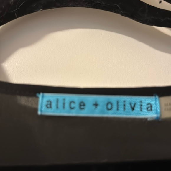 Alice + Olivia Sheer Black Pleated Dress sz L - Picture 2 of 4